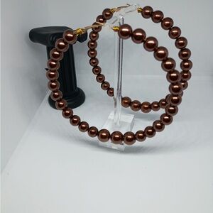 Elegant Brown Beaded Big Hoop Earrings

Handmade 
1 of 1